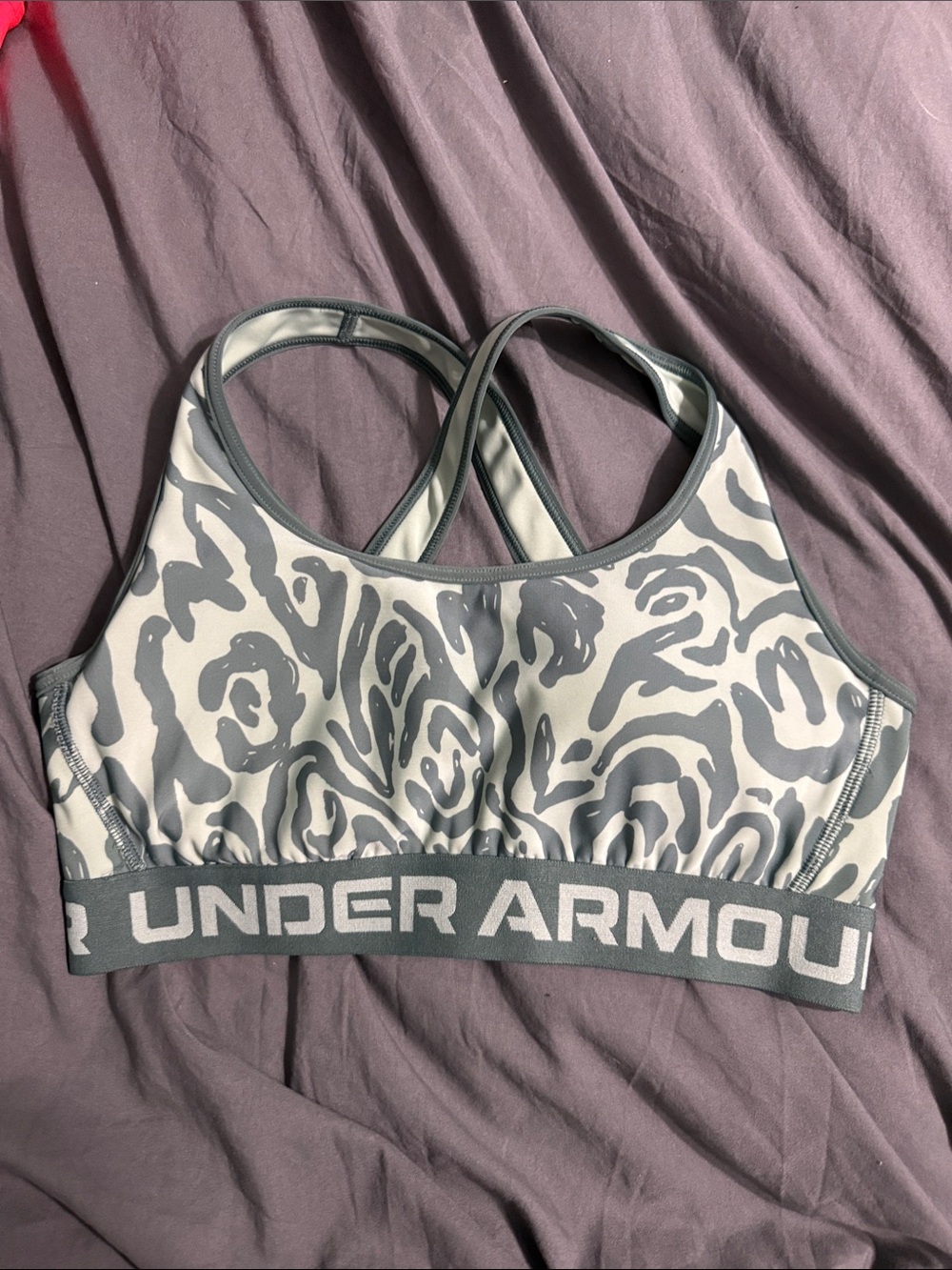 Under Armour green animal  Printed Crossback Sports Bra
